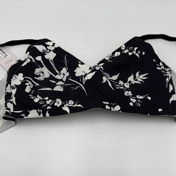 NWT Ambrielle Priya Floral V-Neck Lounge Bra – Black, Size S - Picture 9 of 10